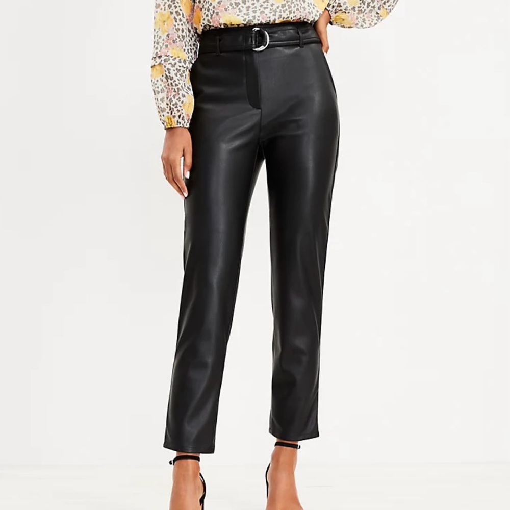 Faux Leather Taper Pants